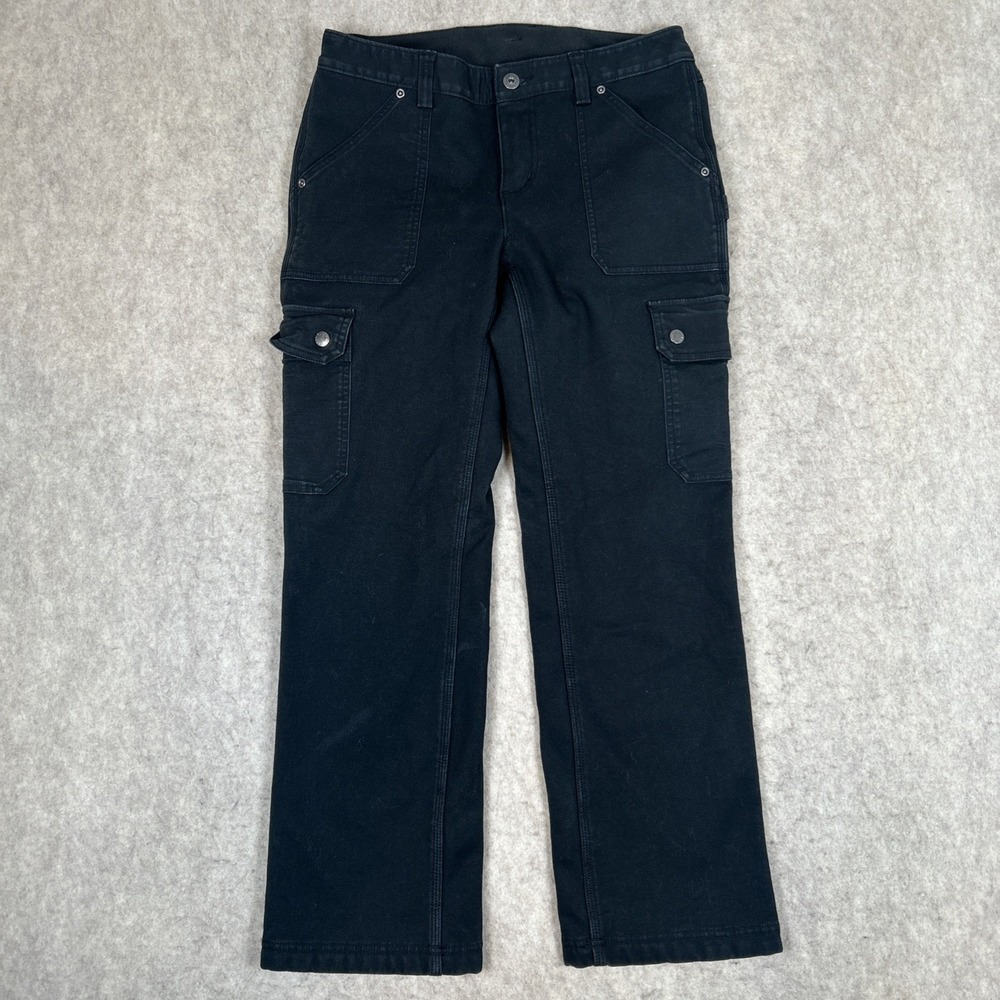 Duluth Trading Pants 4x29 Black DuluthFlex Fire‎ Hose Fleece Lined Cargo Canvas